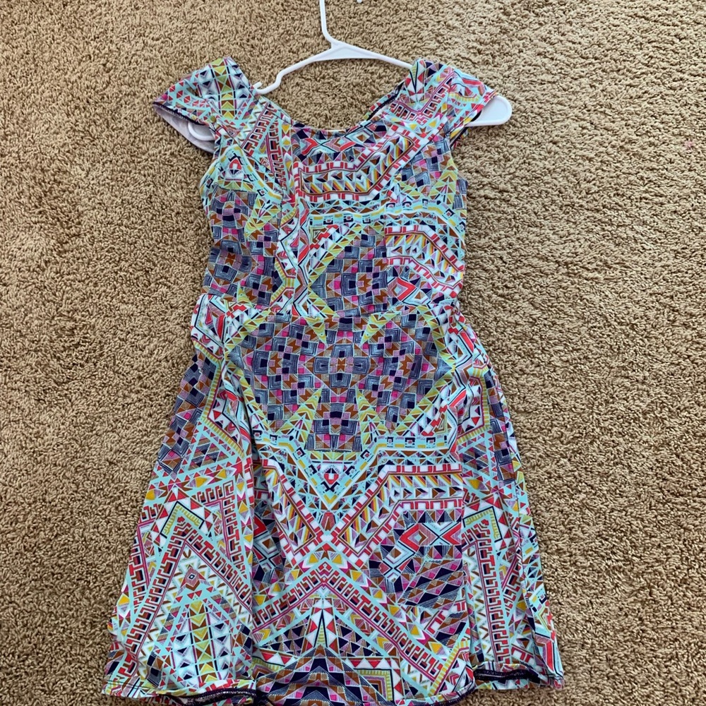 Multicolor dress with geo pattern